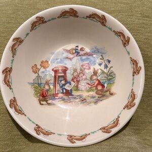 Vintage 1959-1975 Royal Doulton Bunnykins Bowl, Mail theme